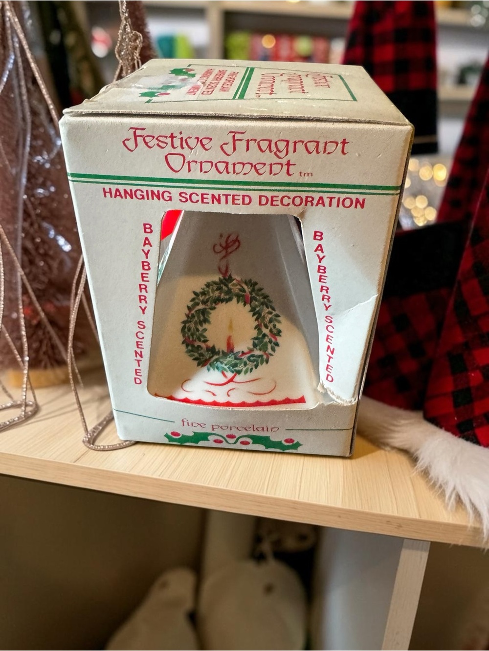 Vintage Festive Fragrant Ornament Fine Porcelain Bayberry Scented Christmas Bell